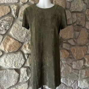 Design Lab green suede dress